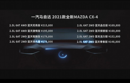 2021款馬自達(dá)CX-4上市 配置大幅升級 14.88萬起售-圖1